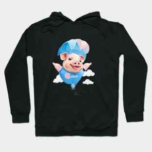 A piggy pig flying in the sky Hoodie